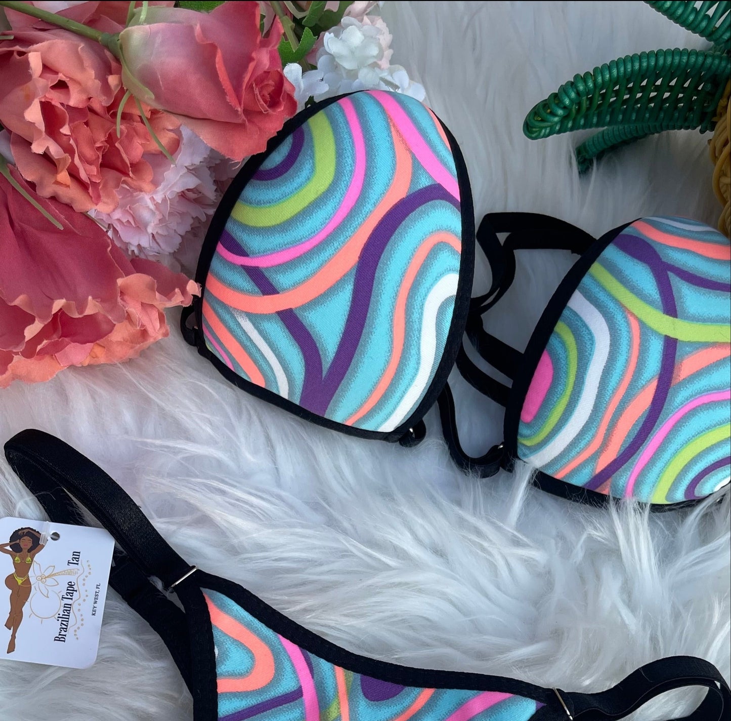 Bikini Colorful Abstract Lines Bikini